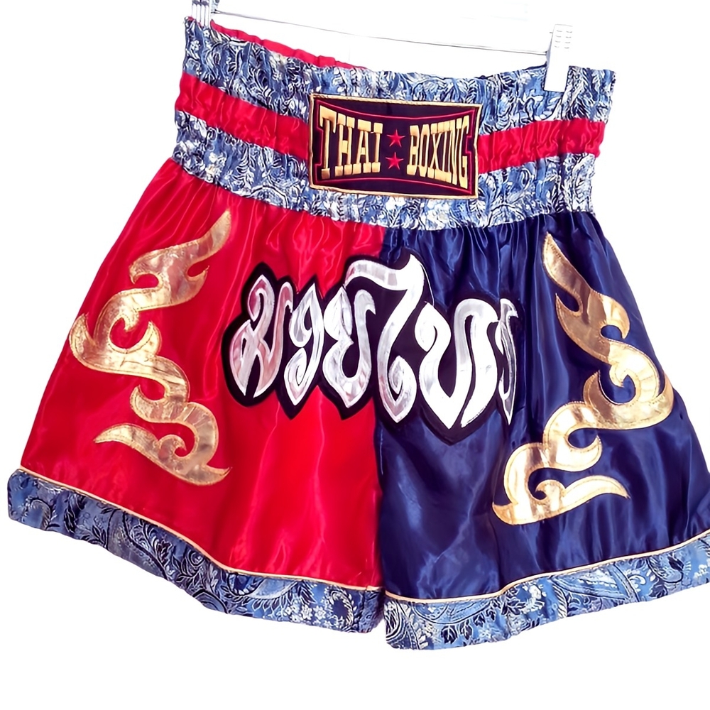 Thai Boxing Shorts Red Blue Muay Thai